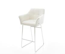 DELIFE Barstoel Yulo-Flex Bouclé zacht Beige Sledeonderstel roestvrij ...