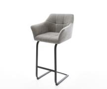 DELIFE Barstoel Yulo-Flex Zachte stof met structuur Grijs Vrijkantelfr...