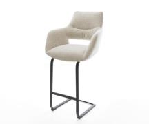 DELIFE Barstoel Yago-Flex Zachte Geweven stof Beige Vrijkantelframe pl...