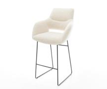 DELIFE Barstoel Yago-Flex Teddystof Beige Sledeonderstel metaal zwart ...