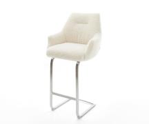 DELIFE Barstoel Alja-Flex Teddystof Beige Vrijkantelframe plat roestvr...