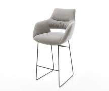 DELIFE Barstoel Yago-Flex Zachte stof met structuur Grijs Sledeonderst...