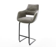 DELIFE Barstoel Yago-Flex Bouclé zacht Mud Vrijkantelframe plat metaal...