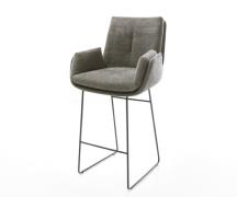 DELIFE Barstoel Clea-Flex Bouclé zacht Mud Sledeonderstel metaal zwart...