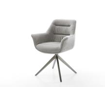 DELIFE Draaistoel Kaira-Flex zachte stof met structuur grijs kruisfram...