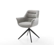 DELIFE Draaistoel Kaira-Flex zachte stof met structuur grijs kruisfram...