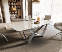 DELIFE Eettafel Edge boot 200x100 cm keramiek Onyx Champagne Spider pl...