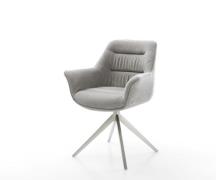 DELIFE Draaistoel Kaira-Flex zachte stof met structuur grijs kruisfram...