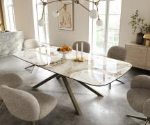 DELIFE Eettafel Edge Boot 240x120 cm Keramiek Minas Melange Wit-Beige ...