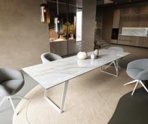 DELIFE Eettafel Edge 300x100 cm keramiek Onyx Pearl schuin onderstel m...