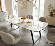 DELIFE Eettafel Edge Boot 240x120 cm Keramiek Minas Melange Wit-Beige ...