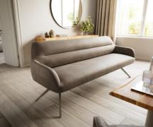 DELIFE Eetkamerbank Taya-Flex 200 cm microvelours taupe vintage hoekig...