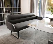 DELIFE Eetkamerbank Taya-Flex 200 cm microvelours anthraciet vintage p...