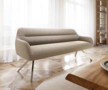DELIFE Eetkamerbank Taya-Flex 200 cm bouclé mud hoekig kruisframe roes...