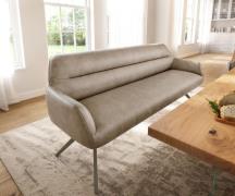 DELIFE Eetkamerbank Taya-Flex 200 cm microvelours beige vintage hoekig...