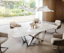 DELIFE Eetkamertafel Edge Boot 270x120 cm Keramiek Iris FMG Onice Grig...