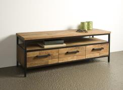 Tv meubel Livorno 130 cm | Gerecycled teak &amp; metaal