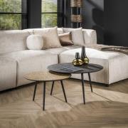 Ronde salontafel set van 2 | Metallic - Grijs