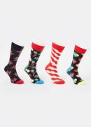 Happy Socks Gingerbread House sokken met print in 4-pack giftbox