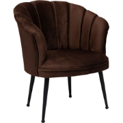 Luxe Velvet Schelp Fauteuil Mila Bruin | Zwarte Poten