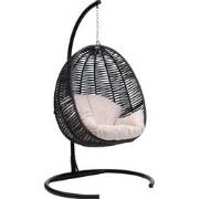 Egg Hangstoel Florino Antraciet - Incl. Frame & Beige Kussen