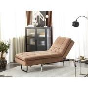 Beliani LOIRET - Chaise longue-Bruin-Fluweel