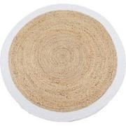 Vloerkleed Jute Rond Naturel/Wit ø120 cm