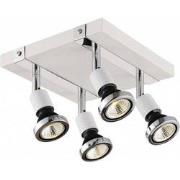 ROBUS square spot 4xGU10 5W LED incl. wit/chroom