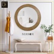 LW Collection LW Collection Wandspiegel bruin rond 60x60 cm hout