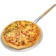 Decopatent® Pizzaschep - Ronde pizzaschep met lang houten Handvat (80c...