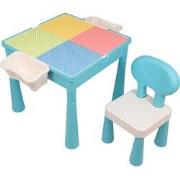 Decopatent® - Kindertafel - Speeltafel met 1 Stoel & bouwplaat (Voor L...