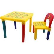 Decopatent® ABC Alfabet Kindertafel met Stoel - Speeltafel - Kindertaf...