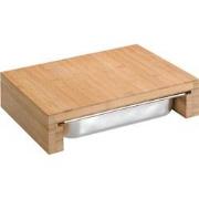 FSC® Bamboe Houten Snijplank met 1 RVS Lade - 2in1 Verhoogde Snij Plan...