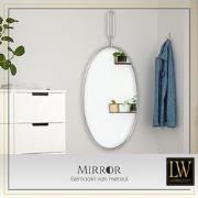 LW Collection LW Collection Wandspiegel zilver rond ovaal 45x96 cm met...