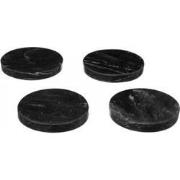 Marmeren onderzetters Marble Rond Coaster 4 stuks - Zwart