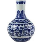 Fine Asianliving Chinese Vaas Porselein Lotus Blauw Wit D20xH30cm