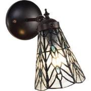 LumiLamp Wandlamp Tiffany  17x12x23 cm  Transparant Glas Metaal Rond M...