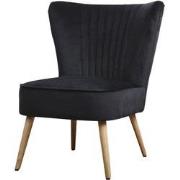 Fauteuil - Eva - stof Velours zwart