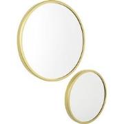 LOFT42 Mirror Spiegels Rond Goud Set van 2 - Metaal - Ø45 &amp; Ø35