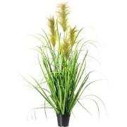 Kopu® Kunstplant Chinees Riet 120 cm - 4 pluimen - in zwarte pot