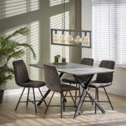 Hoyz Collection - Eetkamertafel blad ovaal - Eettafel betonlook - Vint...