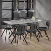 Hoyz Collection - Eetkamertafel blad ovaal - Eettafel betonlook - Vint...