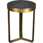 Livingfurn - Salontafel Glennis - Zwart Goud - 40x40x55cm - Marmer