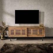 Hoyz Collection - TV-meubel 135cm 2 Deuren Slide - Massief Acacia Natu...