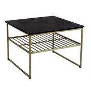 Livingfurn - Salontafel Dian Zwart Goud - 55x55x44 - Marmer