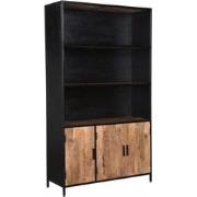 Livingfurn - Kabinetkast Sturdy 120cm - Mangohout / Gecoat Staal