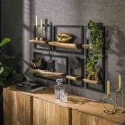 Hoyz Collection - Wandschap Set Edge - Massief Acacia Naturel - Set va...