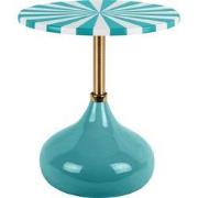 Leitmotiv - Bijzettafel Candy Swirl - Turquoise blue & white