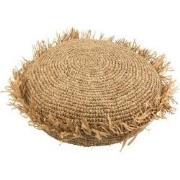 J-line - Kussen Rond Raffia Naturel - 62x62x24cm