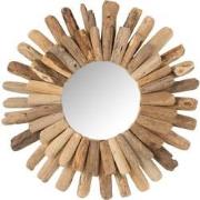 J-line - Spiegel Rond Drijfhout Naturel Medium - 52x52x5cm